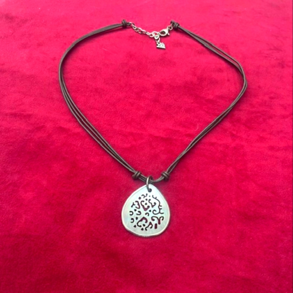 Silpada 925 Silver Mother Of Pearl Leather Necklace